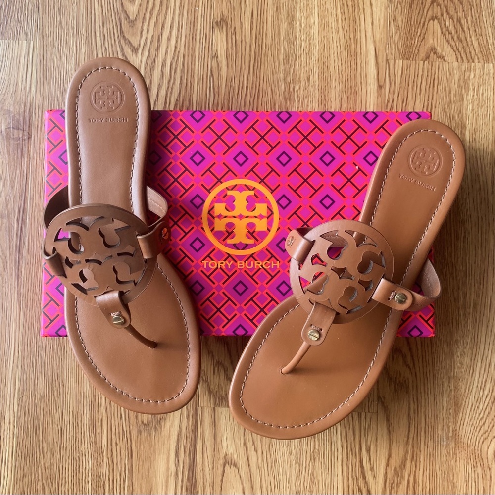 Tory Burch Miller Sandals Vintage Vachetta 10